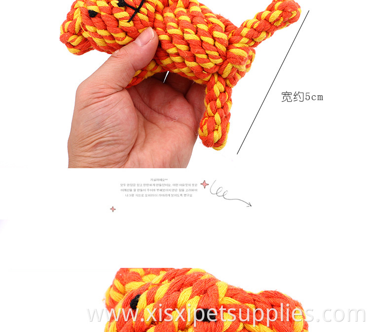 animal shape cotton rope dog chew cleaning teeth toy for pet